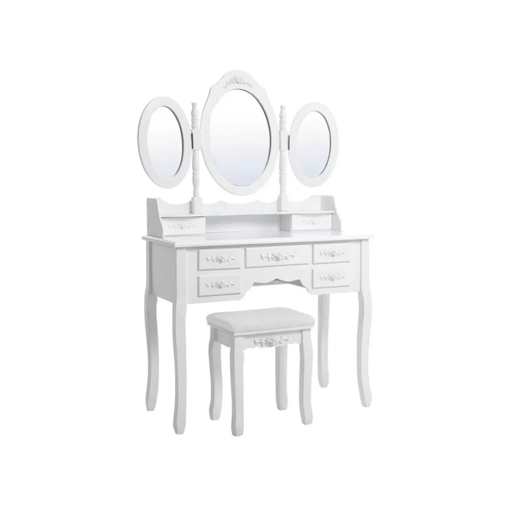Best Sale SONGMICS Hübscher Schminktisch mit 3 Spiegeln
