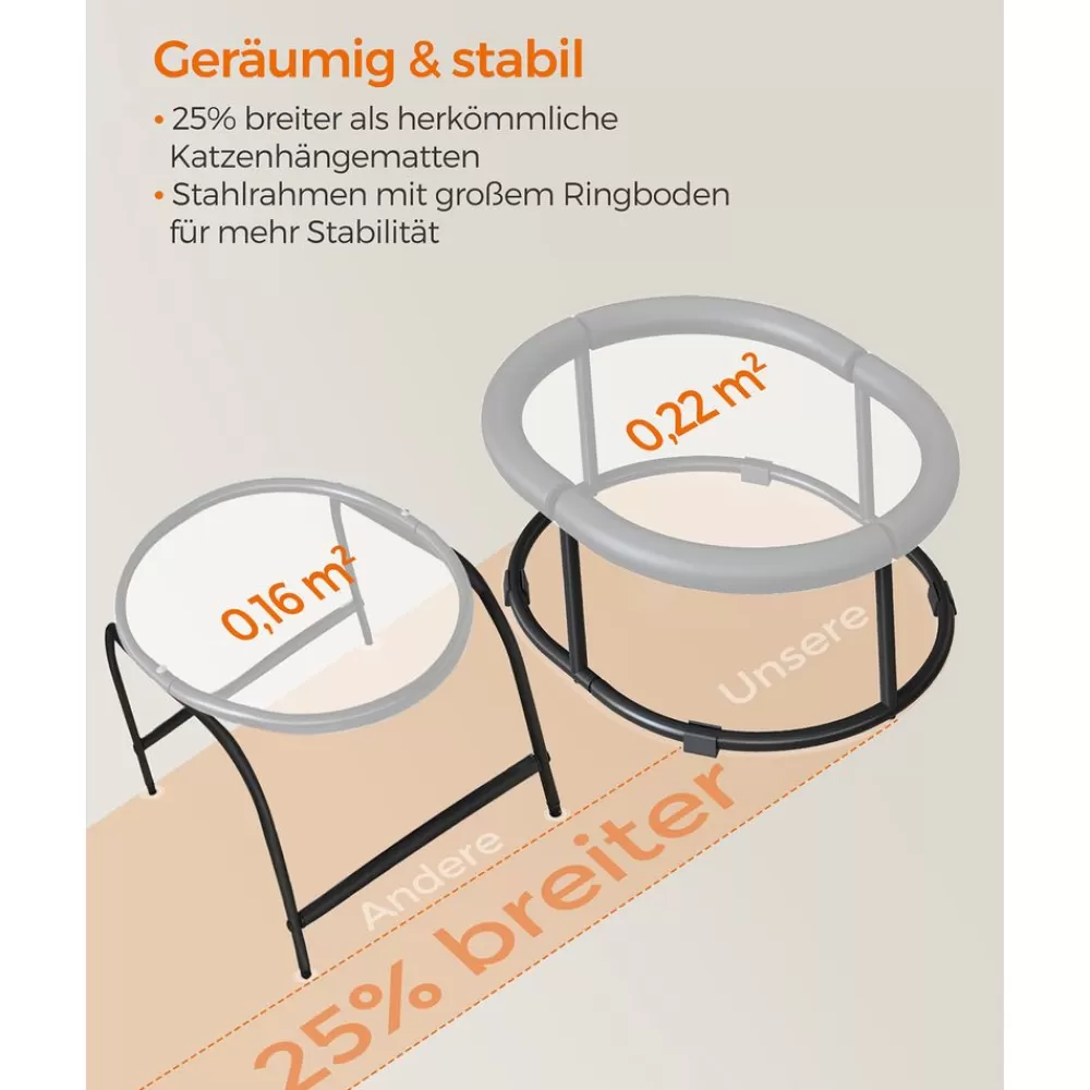 hngematte_fr_katzen_und_hunde_bis_kg_6.webp Sale SONGMICS Hängematte für Katzen und Hunde bis 8kg Grau