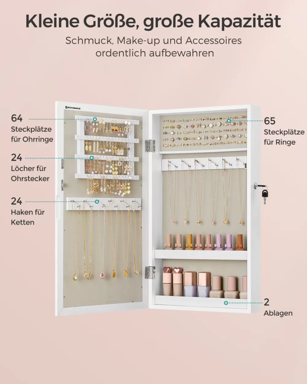 hngender_schmuckschrank_vintagebraun_11.webp Outlet SONGMICS Hängender Schmuckschrank Vintagebraun