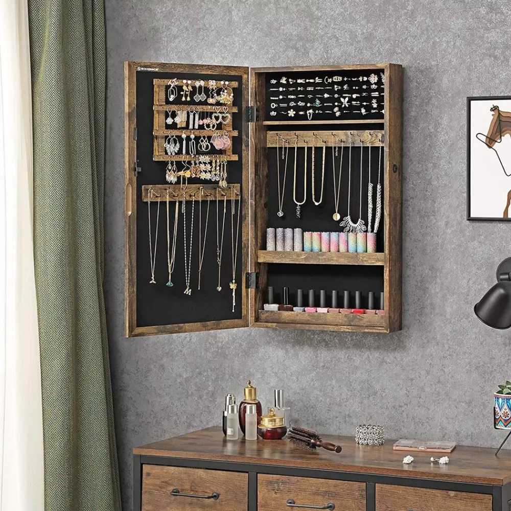 hngender_schmuckschrank_vintagebraun_2.webp Outlet SONGMICS Hängender Schmuckschrank Vintagebraun