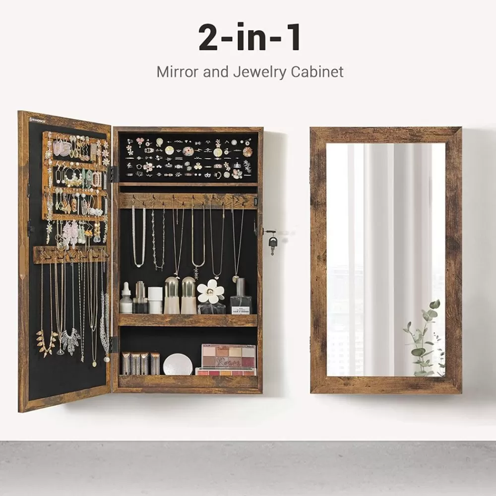 hngender_schmuckschrank_vintagebraun_3.webp Outlet SONGMICS Hängender Schmuckschrank Vintagebraun