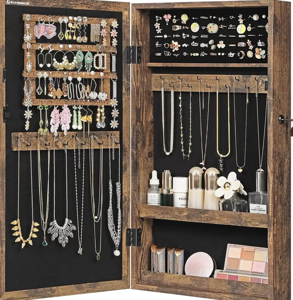 hngender_schmuckschrank_vintagebraun_6.webp Outlet SONGMICS Hängender Schmuckschrank Vintagebraun