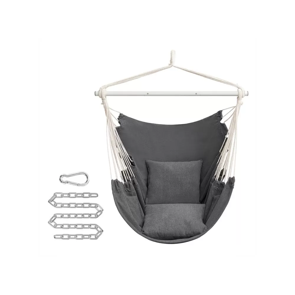 Sale SONGMICS Hängesessel mit 2 Kissen und Metallkette schiefergrau