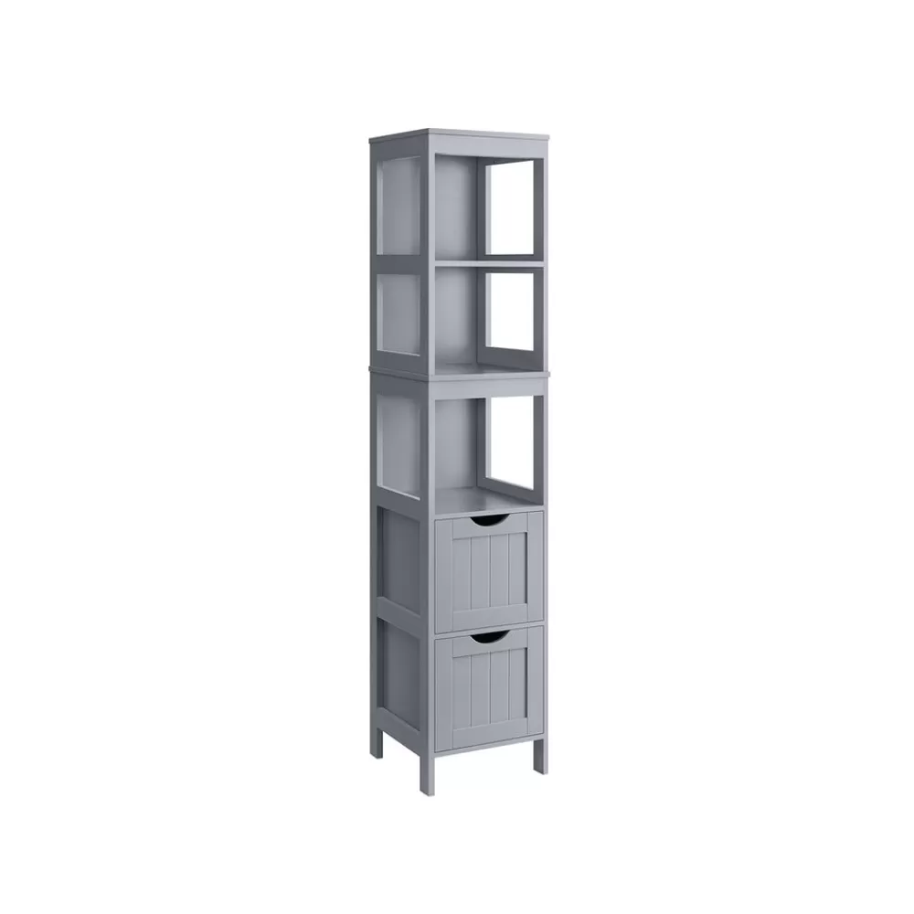 Hot SONGMICS Hochschrank Badezimmer schmal stehend Taubengrau
