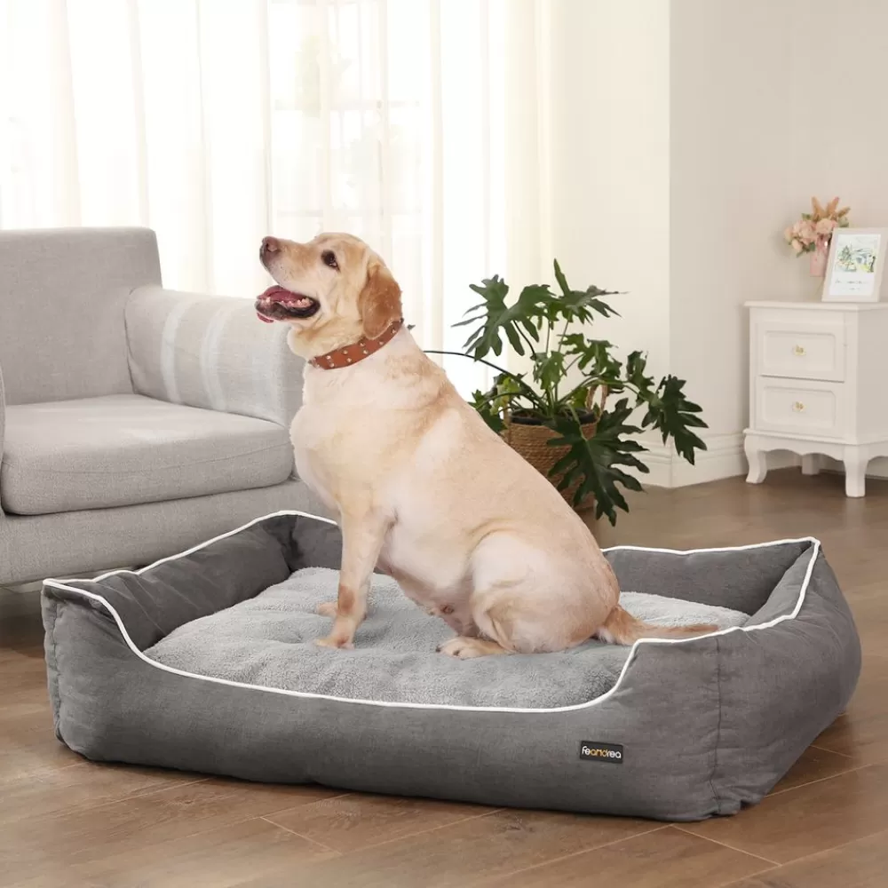 Fashion SONGMICS Hundebett 120 x 85 cm mit Kissen