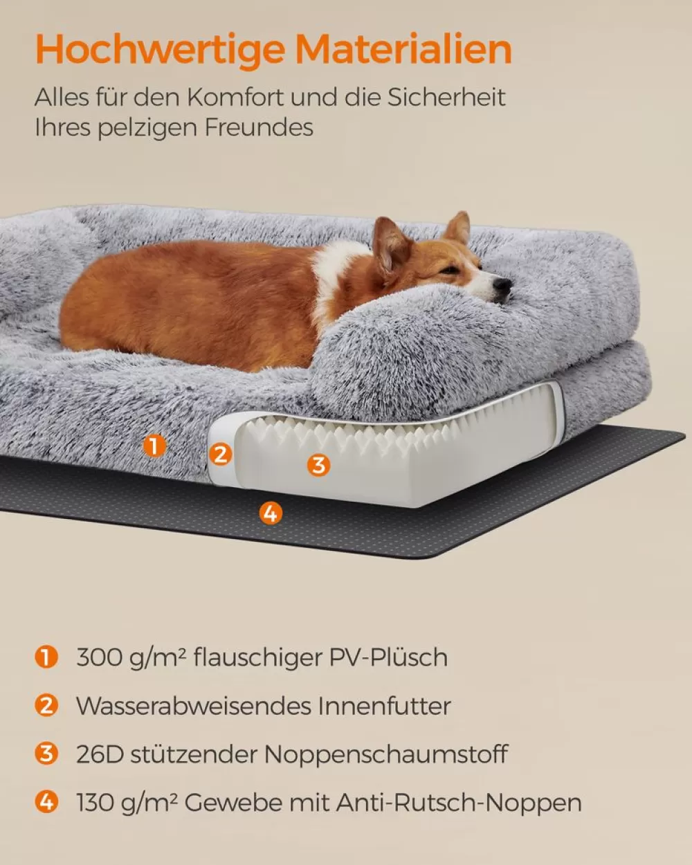 hundebett_abnehmbar_und_waschbar_ombrgrau_11.webp New SONGMICS Hundebett abnehmbar und waschbar Ombré-Grau