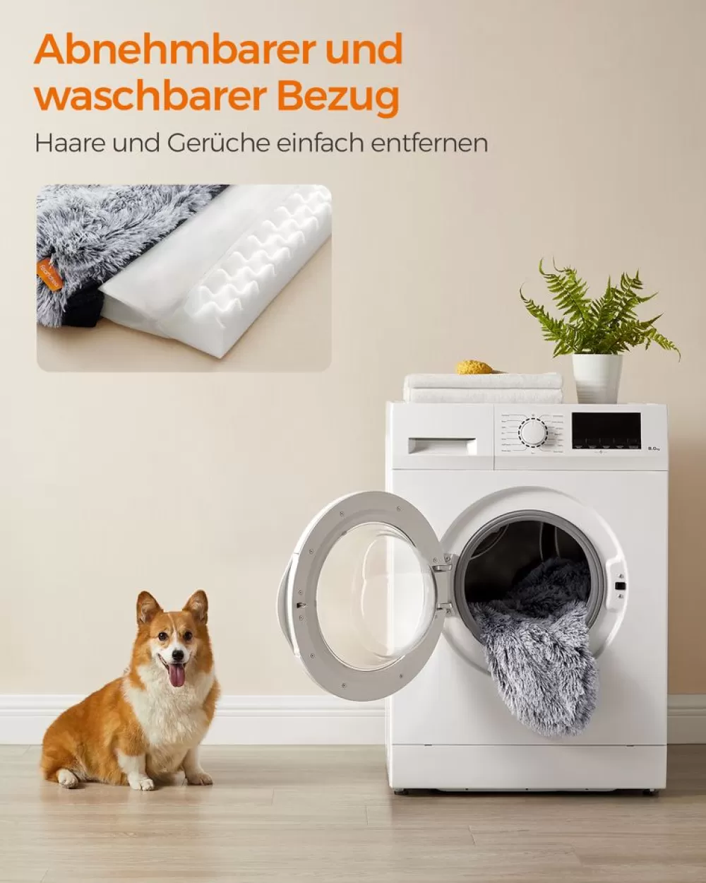 hundebett_abnehmbar_und_waschbar_ombrgrau_12.webp New SONGMICS Hundebett abnehmbar und waschbar Ombré-Grau