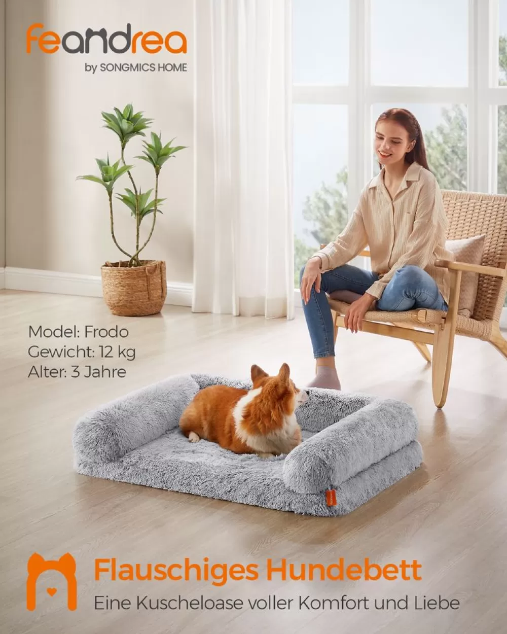 hundebett_abnehmbar_und_waschbar_ombrgrau_8.webp New SONGMICS Hundebett abnehmbar und waschbar Ombré-Grau