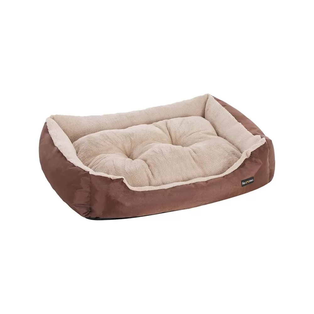 Discount SONGMICS Hundebett mit Wendekissen 85 cm Braun
