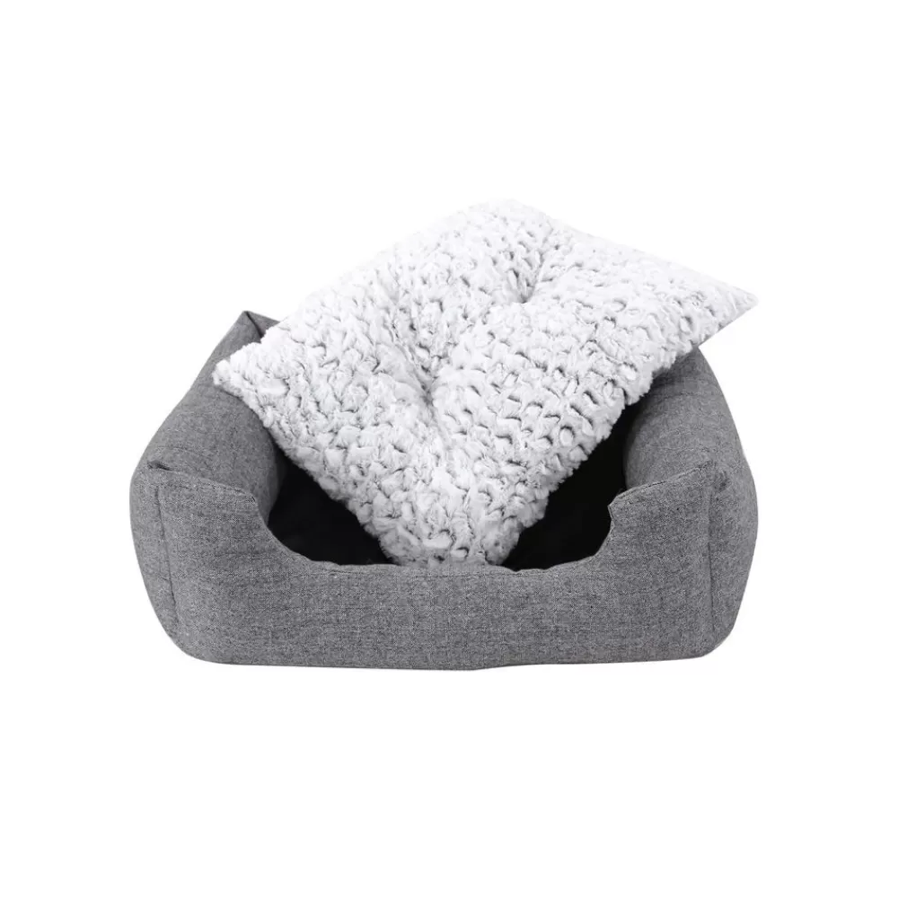 Discount SONGMICS Hundebett mit Wendekissen 80 cm Grau