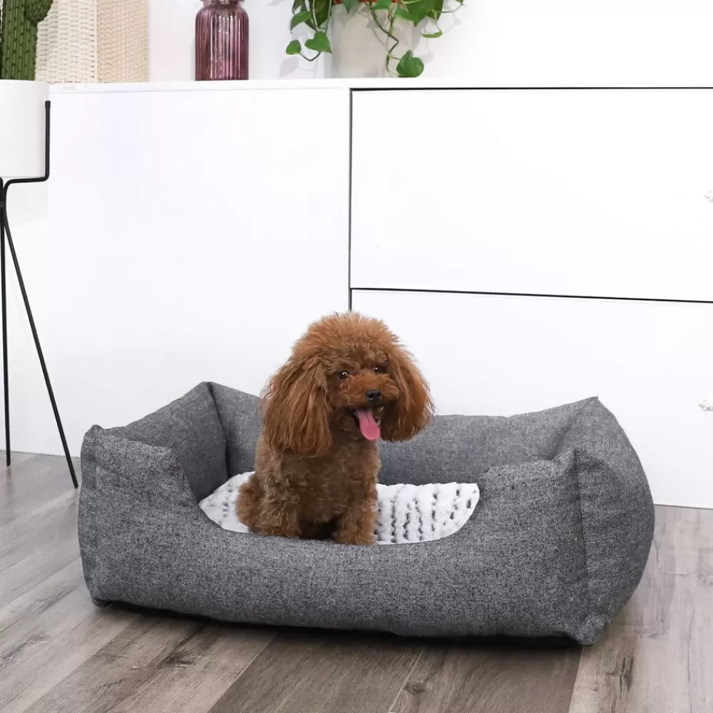 Outlet SONGMICS Hundebett mit Wendekissen 60 cm Grau