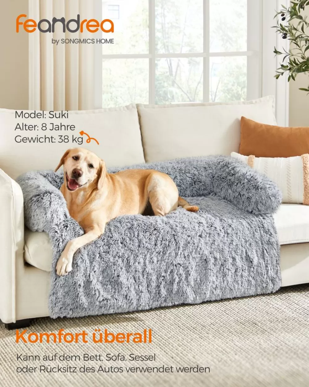 Best Sale SONGMICS Hundebett Plüsch 122 x 95 x 18 cm Größe XXL