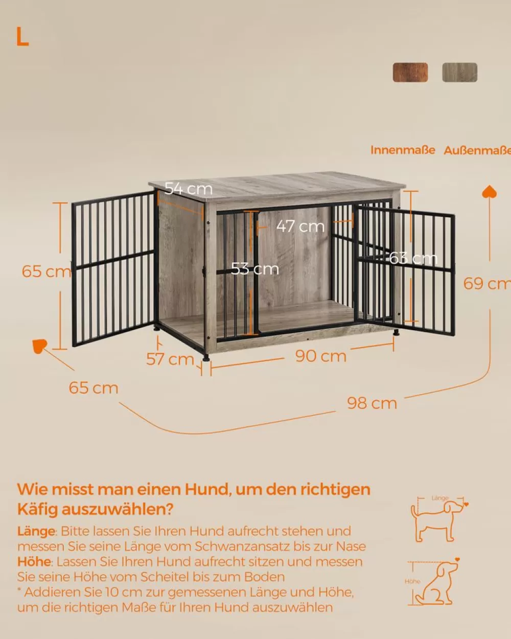 hundekfig_bis_zu__kg_mit__tren_12.webp Store SONGMICS Hundekäfig bis zu 32 kg mit 2 Türen