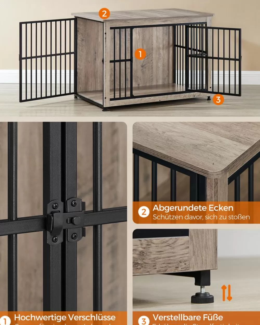 hundekfig_bis_zu__kg_mit__tren_13.webp Store SONGMICS Hundekäfig bis zu 32 kg mit 2 Türen