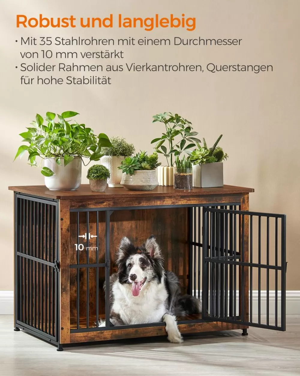 hundekfig_bis_zu__kg_mit__tren_2.webp Store SONGMICS Hundekäfig bis zu 32 kg mit 2 Türen
