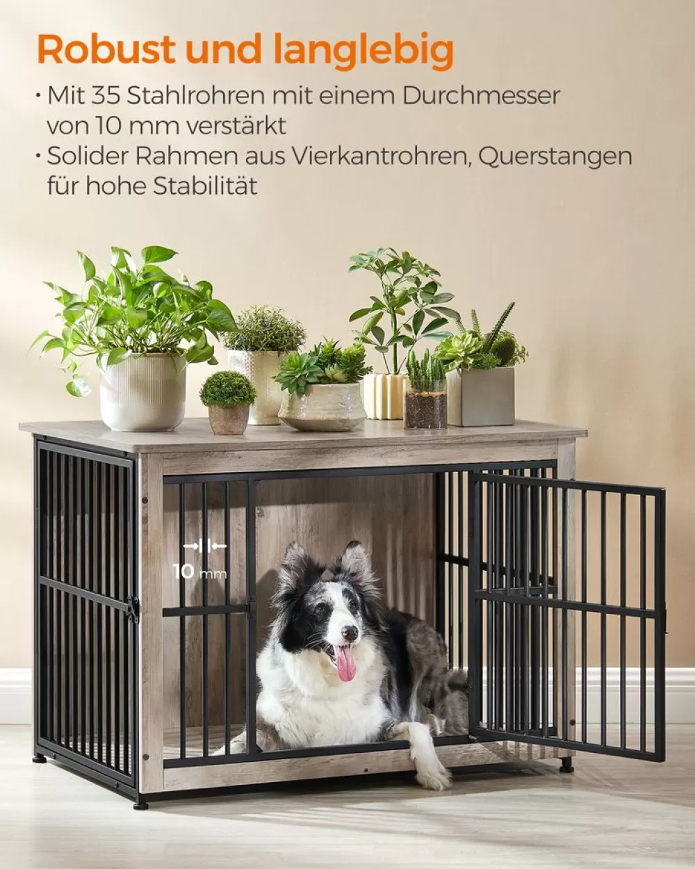 hundekfig_bis_zu__kg_mit__tren_9.webp Store SONGMICS Hundekäfig bis zu 32 kg mit 2 Türen
