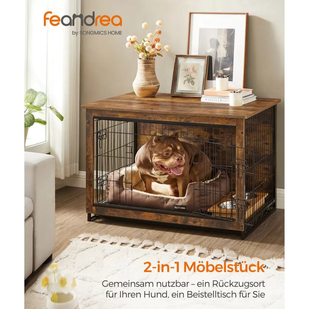 Fashion SONGMICS Hundekäfig hochbelastbar für Zuhause mit herausnehmbarem Tablett