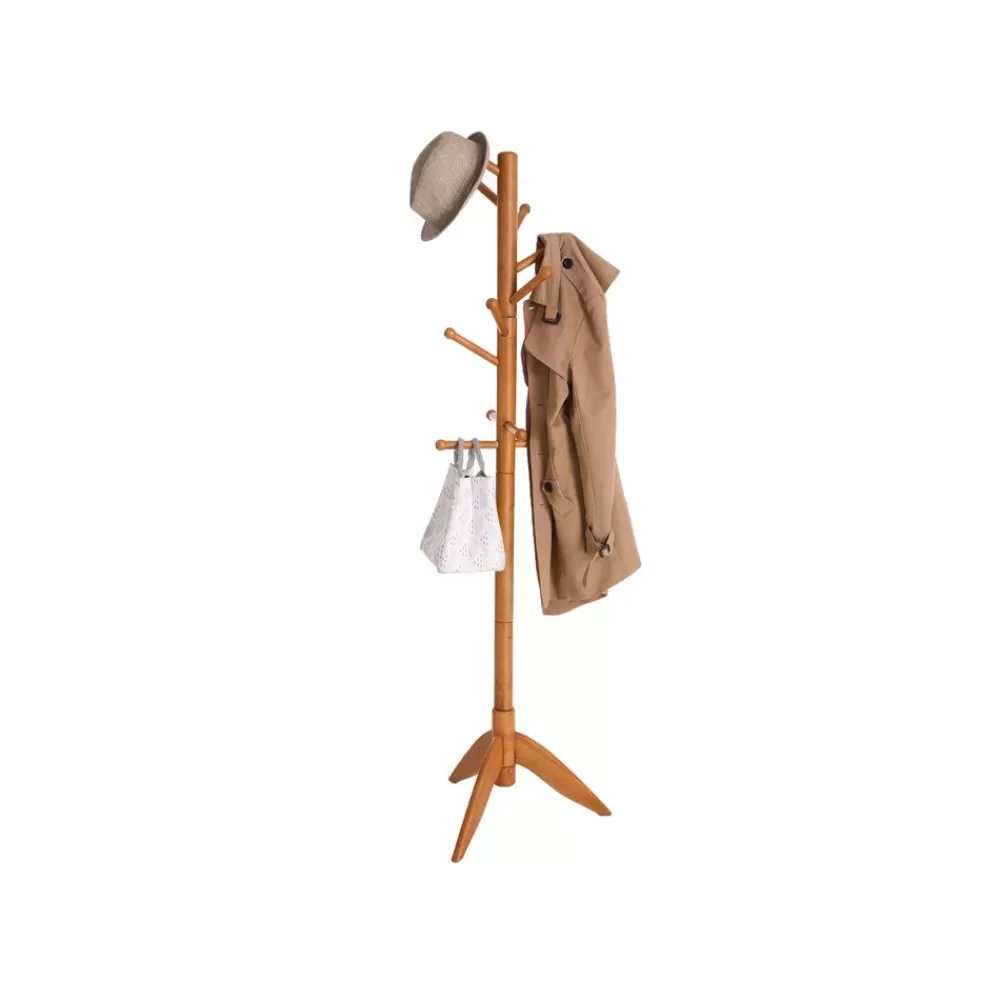 Best Sale SONGMICS Hutständer aus Massivholz Eichefarben