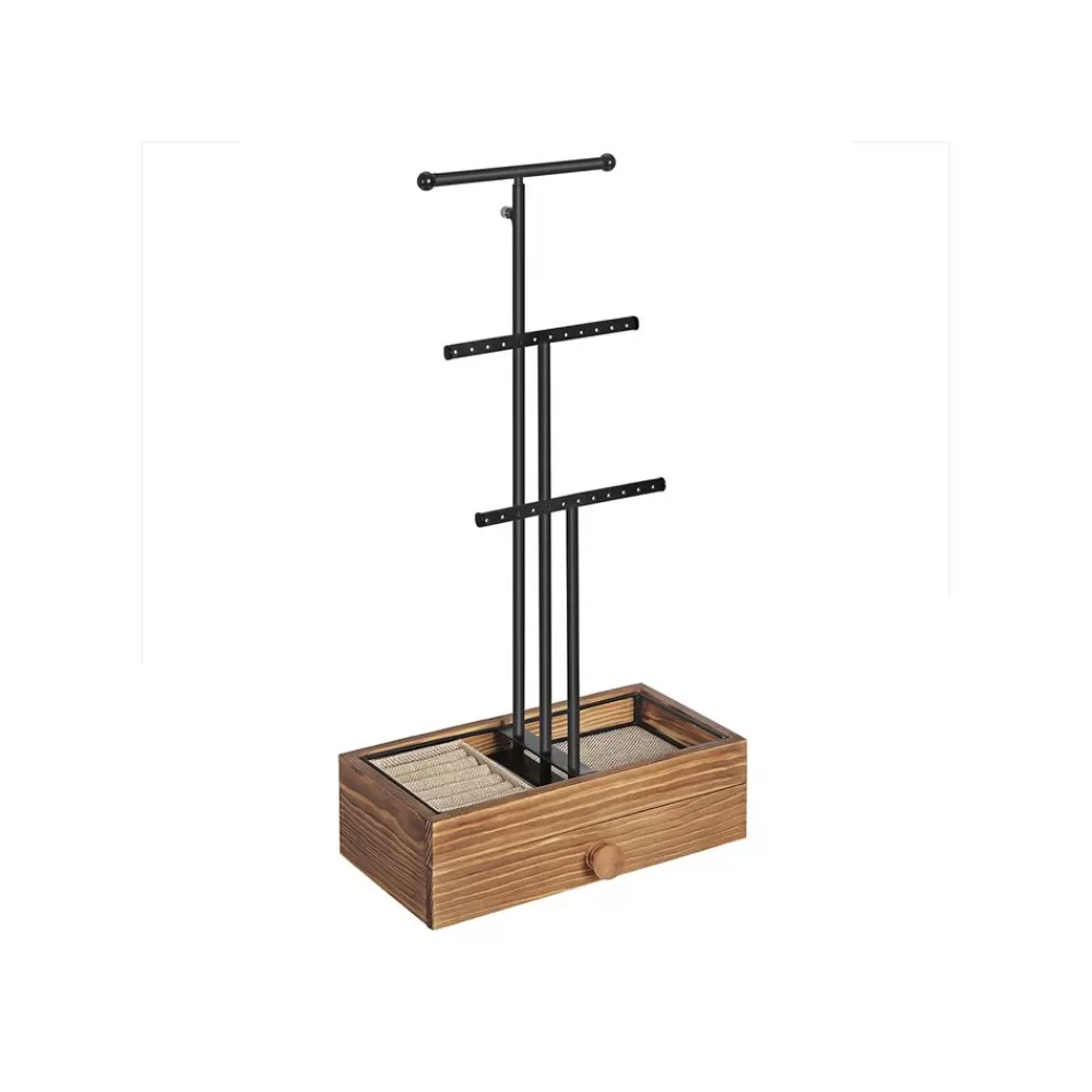 Sale SONGMICS 2-in-1 Schmuckhalter Dunkelbraun-schwarz