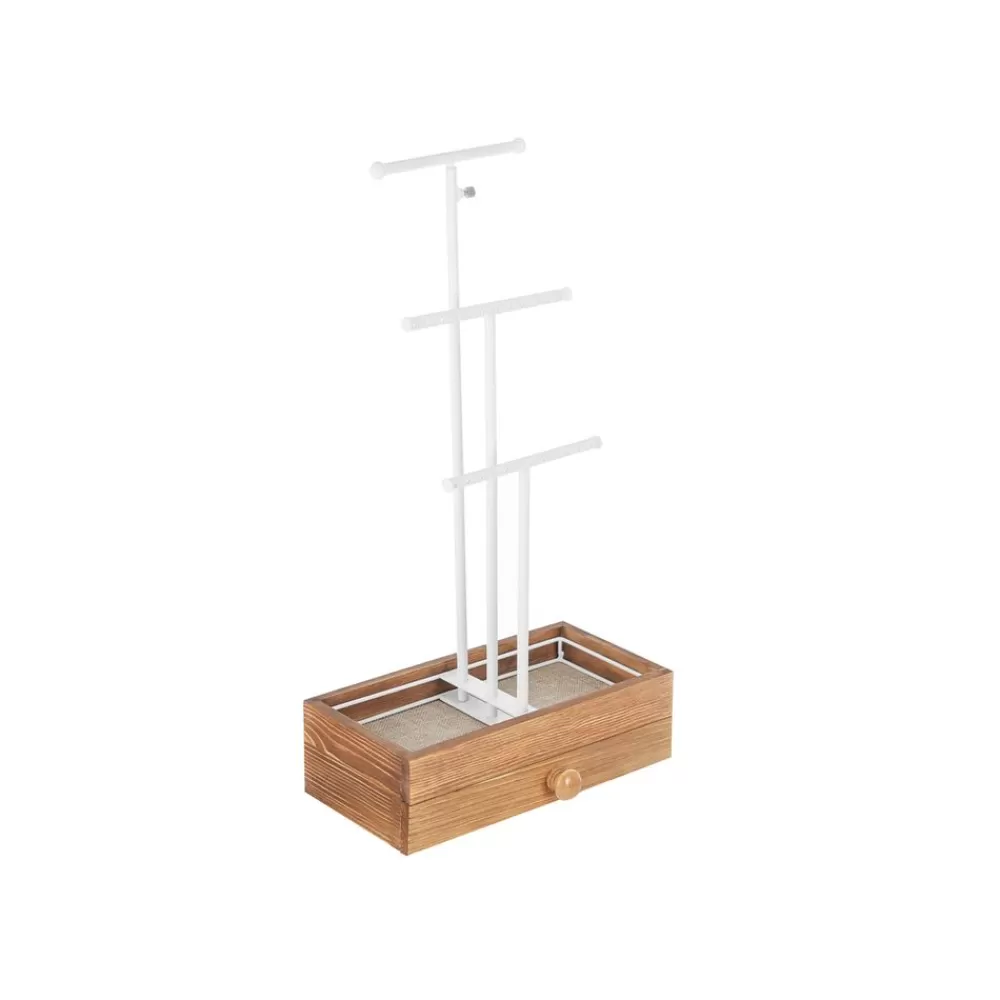 Store SONGMICS 2-in-1 Schmuckhalter vintagebraun-weiß