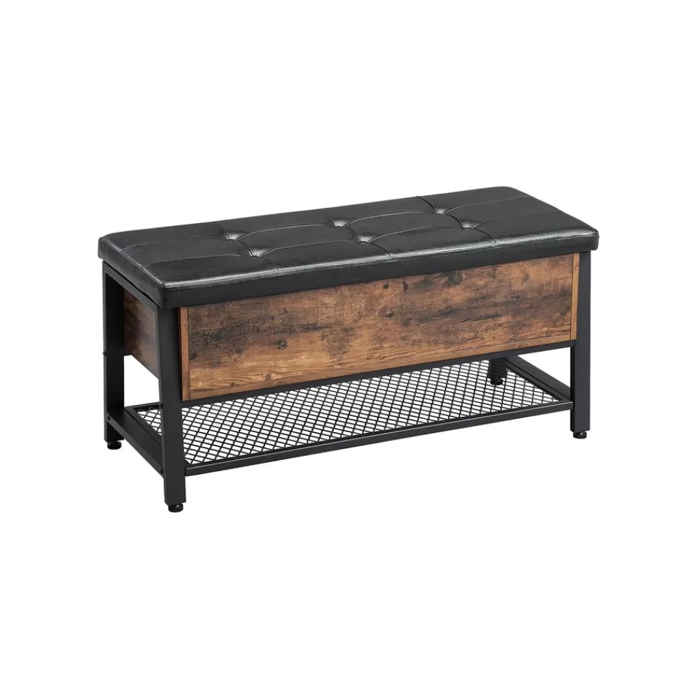 Cheap SONGMICS Industrial Look Sitzbank mit Stauraum vintagebraun-schwarz