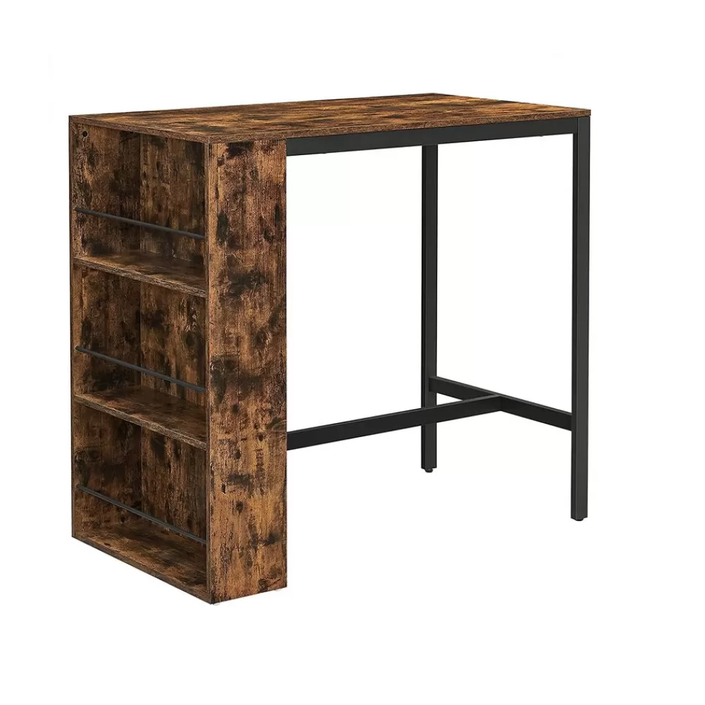 Outlet SONGMICS Industrie-Design Bartisch mit Regal