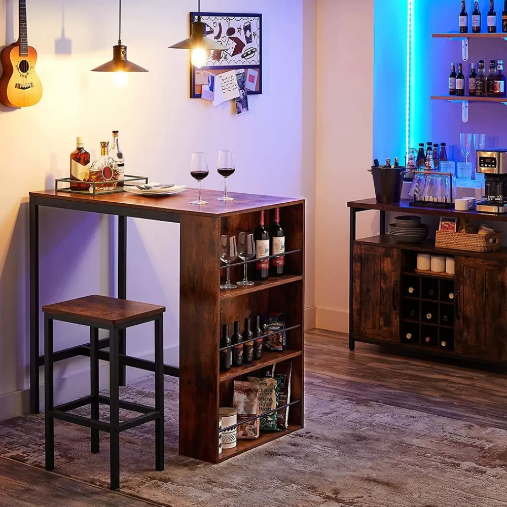 Outlet SONGMICS Industrie-Design Bartisch mit Regal