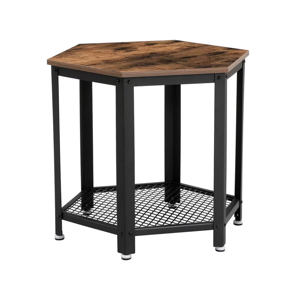 Hot SONGMICS Industrie-Design Beistelltisch Hexagon