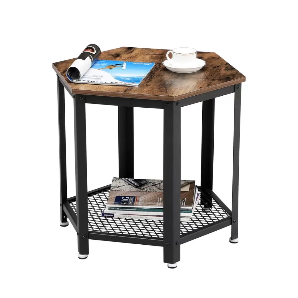 Hot SONGMICS Industrie-Design Beistelltisch Hexagon