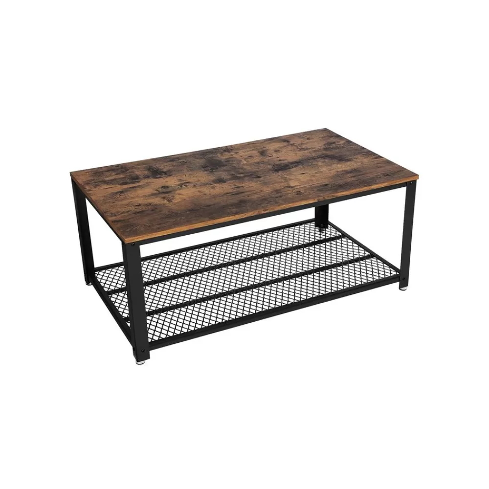 Discount SONGMICS Industrie-Design Couchtisch mit Ablage