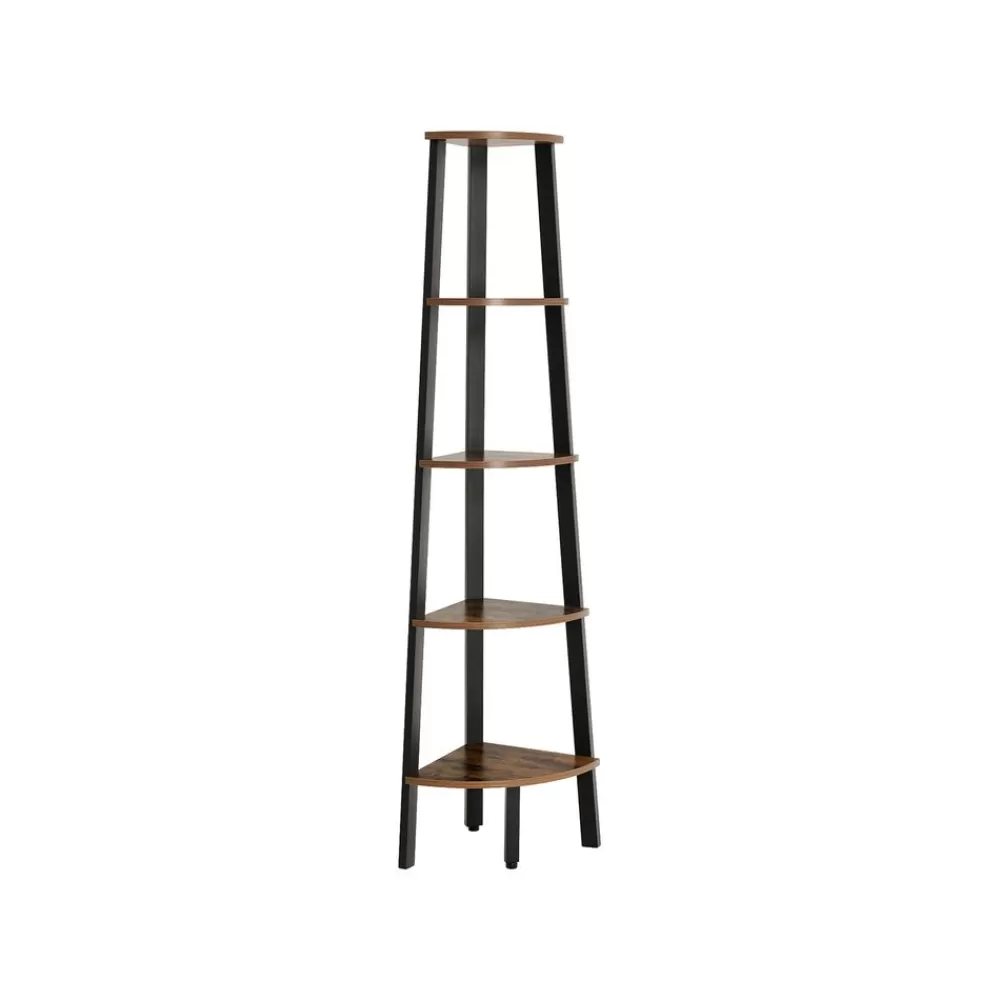 Best SONGMICS Industrie-Design Eckregal 5 Ablagen vintagebraun-schwarz