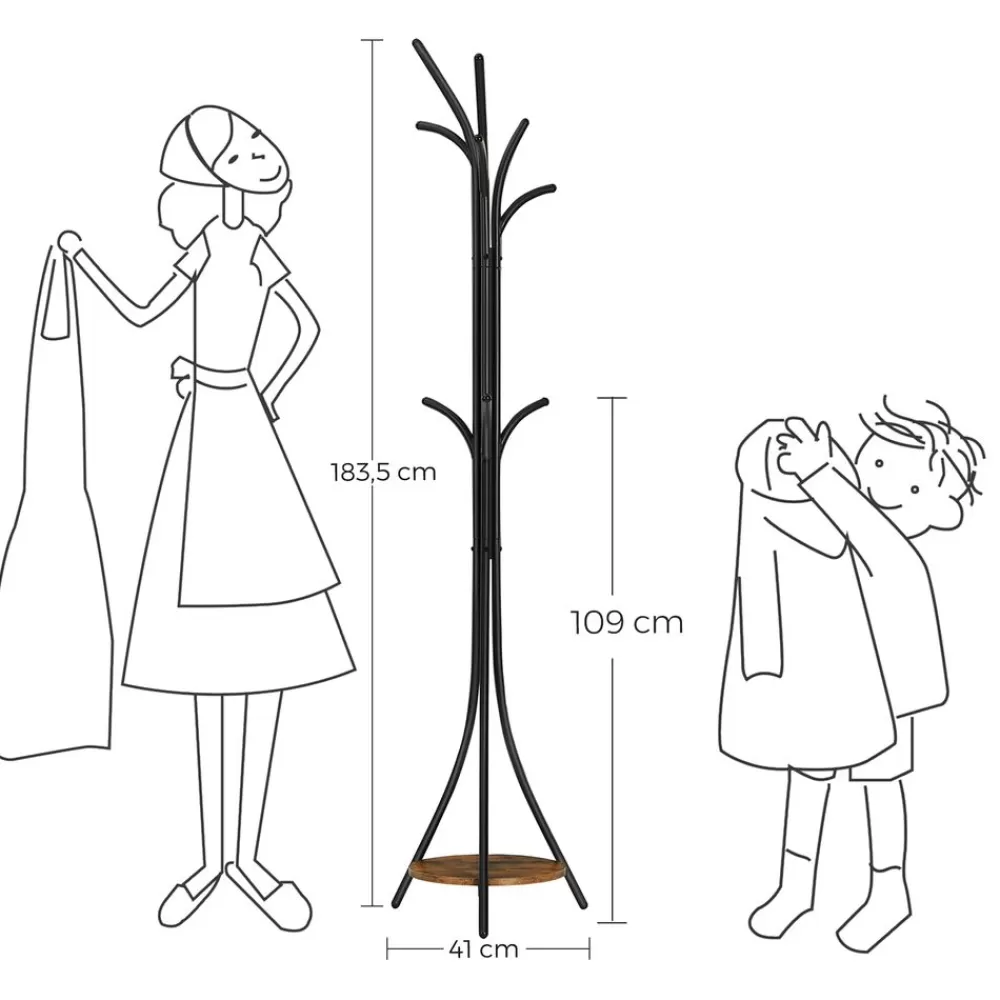 industriedesign_garderobenstnder_mit_ablage_6.webp Flash Sale SONGMICS Industrie-Design Garderobenständer mit Ablage