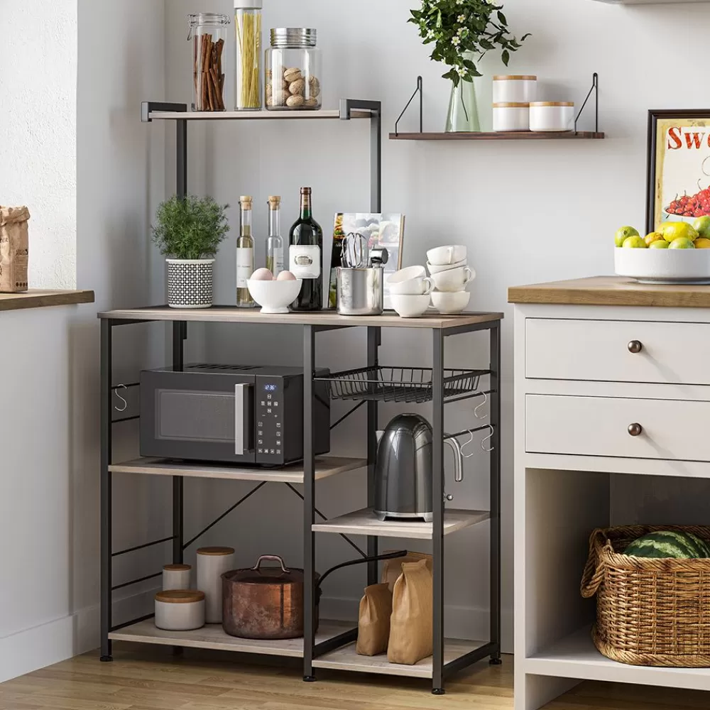 Cheap SONGMICS Industrie-Design Küchenregal Greige-Schwarz
