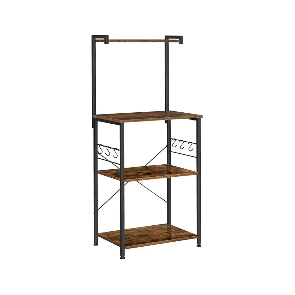 Online SONGMICS Industrie-Design Küchenregal mit Haken vintagebraun-schwarz