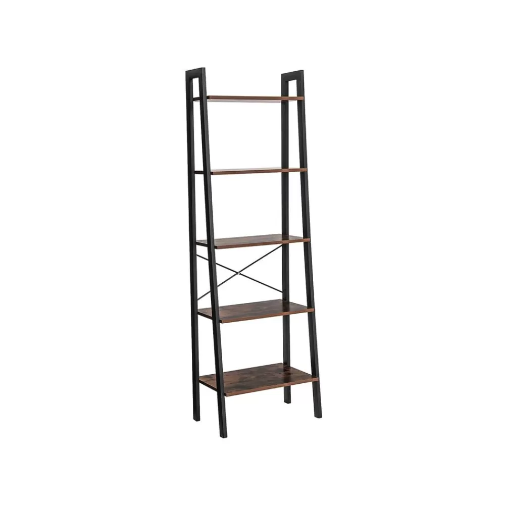 Cheap SONGMICS Industrie-Design Leiterregal 5 Ablagen vintagebraun-schwarz