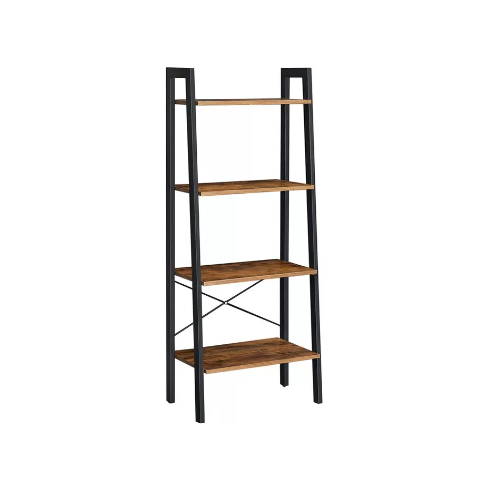 Best SONGMICS Industrie-Design Leiterregal 4 Ablagen