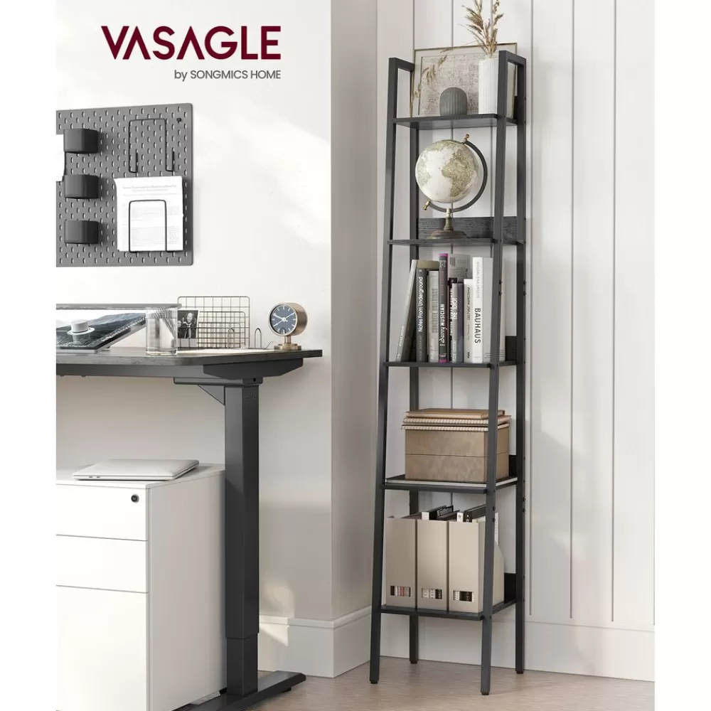 industriedesign_leiterregal_mit__ablagen_10.webp Store SONGMICS Industrie-Design Leiterregal mit 5 Ablagen