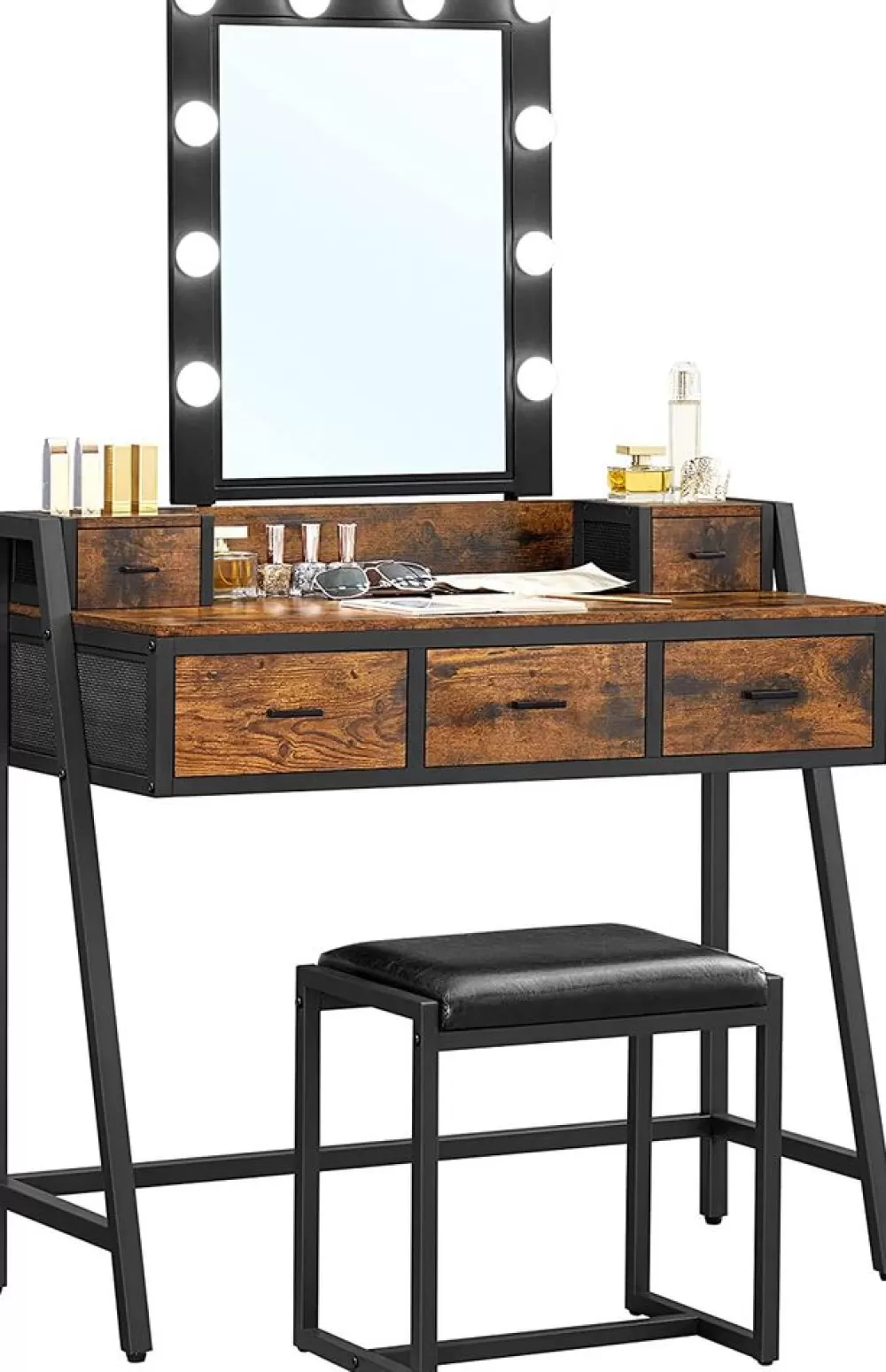 Cheap SONGMICS Industrie-Design Schminktisch mit Hocker
