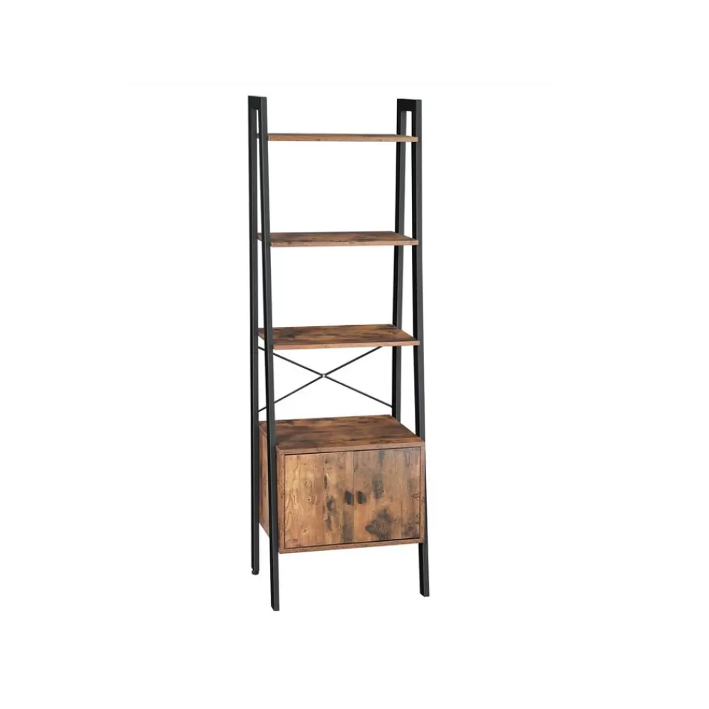 Outlet SONGMICS Industrie-Design Standregal 4 Ablagen vintagebraun-schwarz