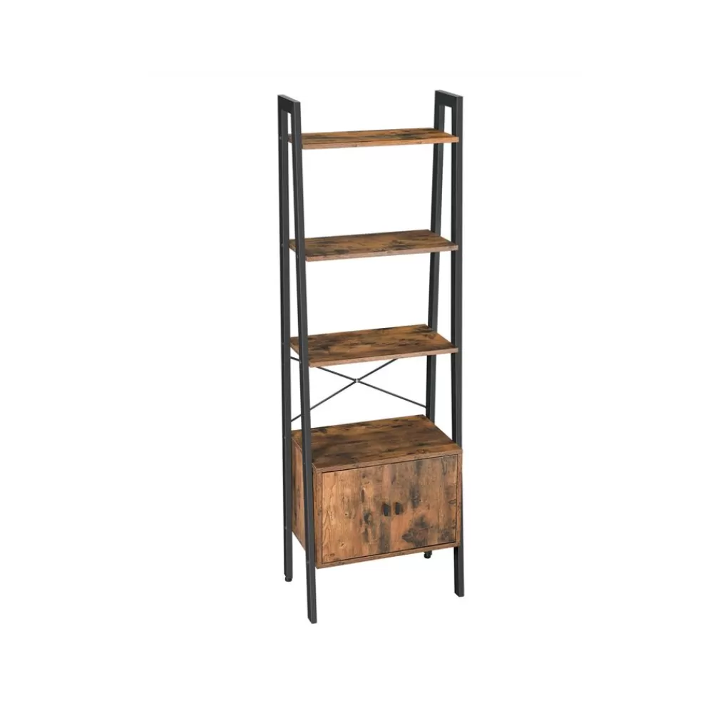 Outlet SONGMICS Industrie-Design Standregal 4 Ablagen vintagebraun-schwarz