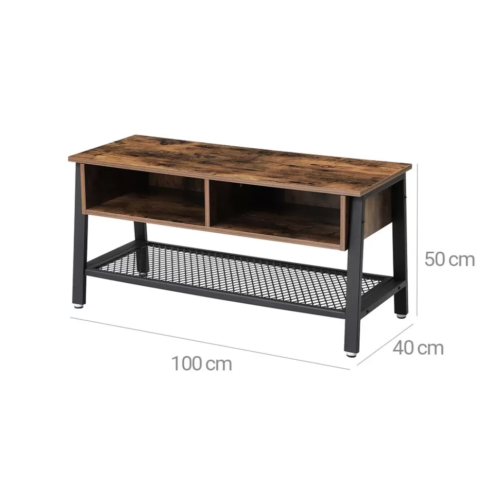 industriedesign_tvtisch_mit__fchern_6.webp Cheap SONGMICS Industrie-Design TV-Tisch mit 2 Fächern