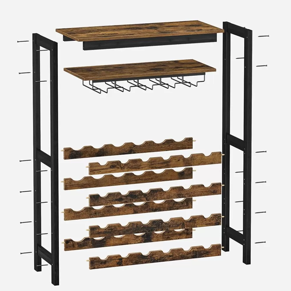 Store SONGMICS Industrie-Design Weinregal mit Glashaltern