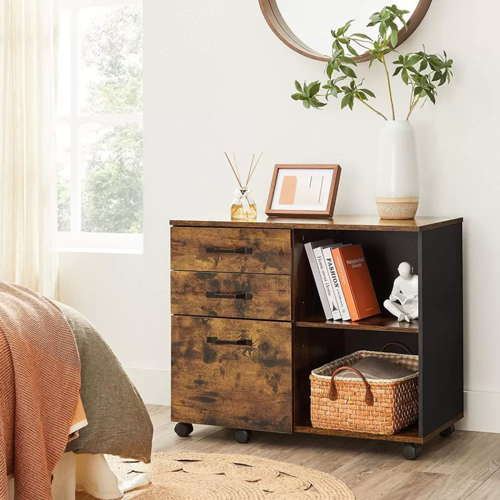 Store SONGMICS Industriestil Aktenschrank mit Rollen