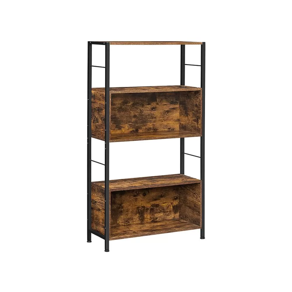 Shop SONGMICS Industriestil Bücherregal Vintagebraun-Schwarz