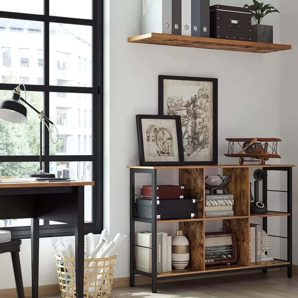 Best Sale SONGMICS Industriestil Bücherregal Vintagebraun-Schwarz