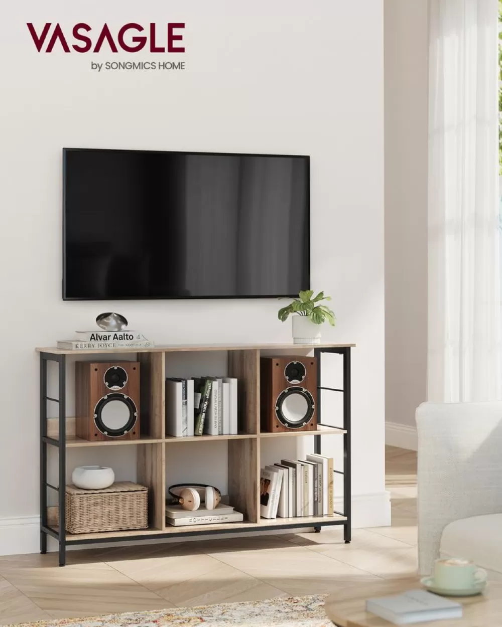 industriestil_bcherregal_vintagebraunschwarz_8.webp Best Sale SONGMICS Industriestil Bücherregal Vintagebraun-Schwarz