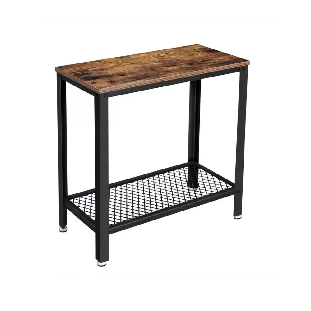 Best Sale SONGMICS Industriestil Beistelltisch mit Ablage vintagebraun-schwarz
