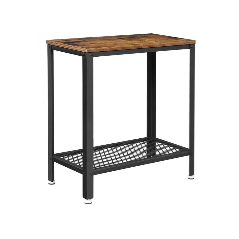 Best Sale SONGMICS Industriestil Beistelltisch mit Ablage vintagebraun-schwarz