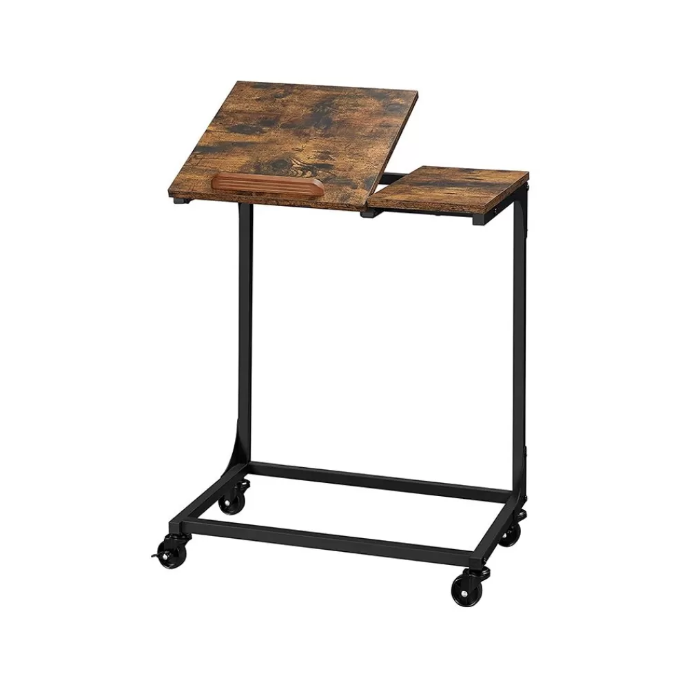 Hot SONGMICS Industriestil Beistelltisch verstellbar vintagebraun-schwarz