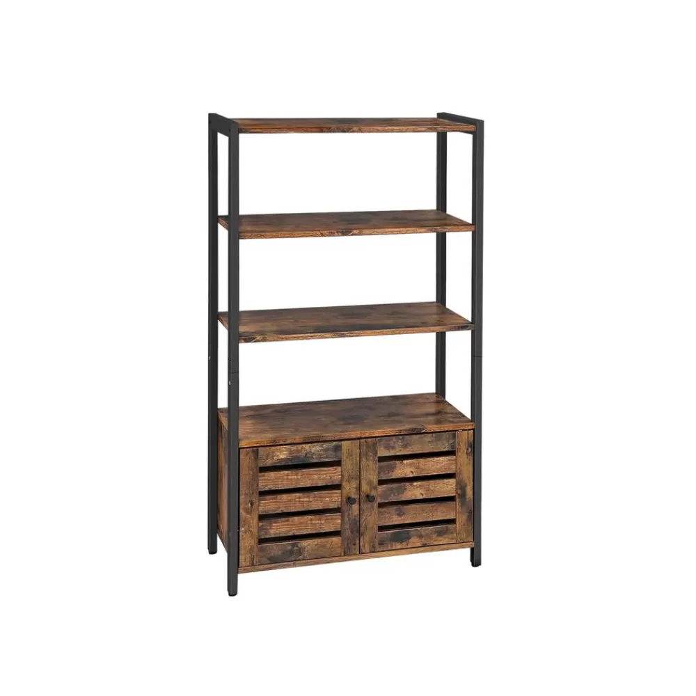 Discount SONGMICS Industriestil Regal mit Lamellentüren